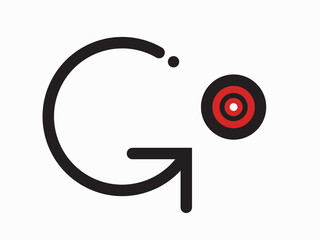 Decorative sign of word Go. Isolated Vector Illustration