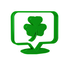 Green Clover trefoil leaf icon isolated on transparent background. Happy Saint Patricks day. National Irish holiday.