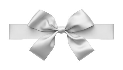 white bow isolated on transparent background cutout