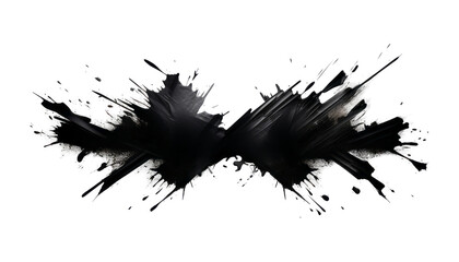 black ink splat isolated on transparent background cutout