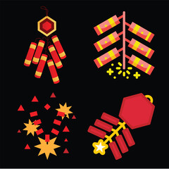 Fototapeta na wymiar Chinese new year Firework illustration firecracker graphic