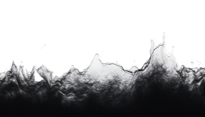 black and white water isolated on transparent background cutout