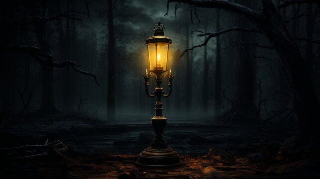 lantern in the night ai generated