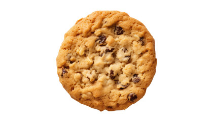 chocolate chip cookie isolated on transparent background cutout