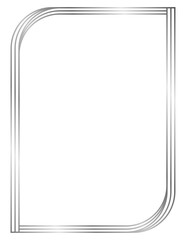 Silver metal frame isolated on white. Vector frame for text, photo, certificate, pictures, diploma