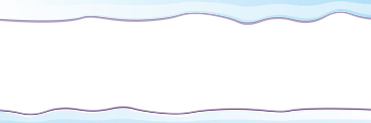 vector winter horizontal banner with snow caps isolated on white background. winter snow border or frame for winter sale or christmas banner design template.