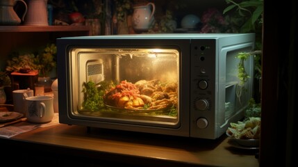 heating food in microwave ai generated