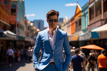 Obraz premium man in the city