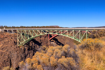 Bridges crossing the Crooked River Gorge in eastern, Oregon, USA