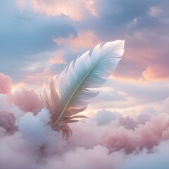Pattern design feather cloud with soft pastel color