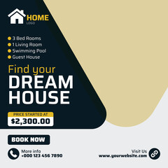 real estate concept square flyer Social Media Post Template Banner Design .
