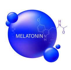 Melatonin Hormone Molecule Graphic for Health and Sleep