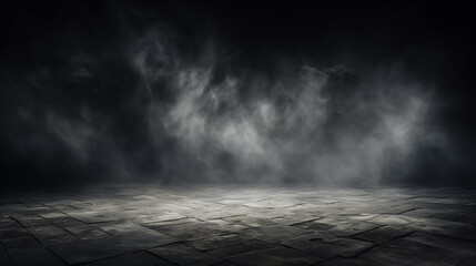 Dark grunge room with smoke,  grunge style background