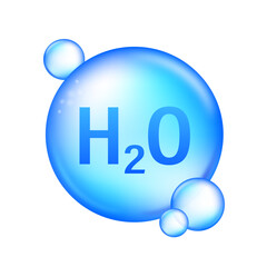 H2O Water Molecule Concept Vector