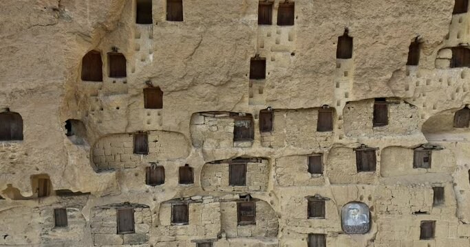 Taskale historic granaries in the town of Turkey Karaman.