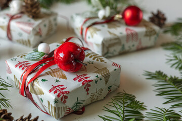 Boże Narodzenie, kartka świąteczna, prezenty i dekoracje świąteczne. Christmas decorations, Christmas card, get a gift.  © Anita