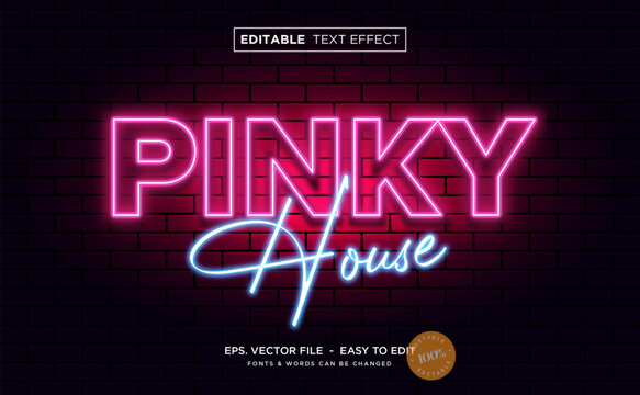 Neon pink on the wall text effect