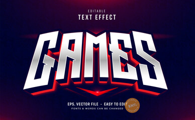 3D red esport game text effect - obrazy, fototapety, plakaty