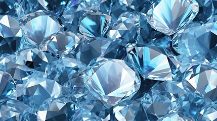 Seamless Blue Diamond pattern background, abstract gem, crystal texture close up, illustration of a background