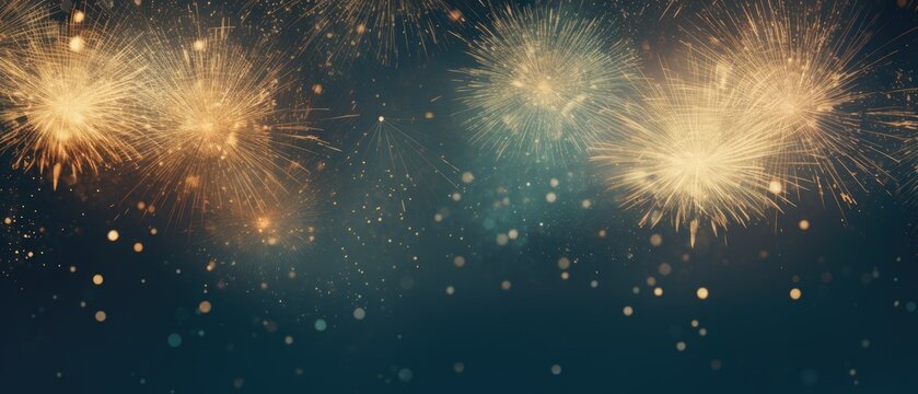bokeh fireworks with fireworks background on dark sky Generative AI - Powered by Adobe