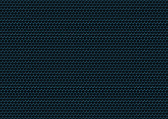 Intense blue hexagonal pattern with gaps against a dark blue abstract grid background