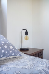 Interior of a bedroom in white color