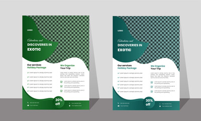 Travel poster or flyer template brochure design layout space for photo background.