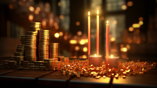 burning candles in church HD 8K wallpaper Stock Photographic Image 