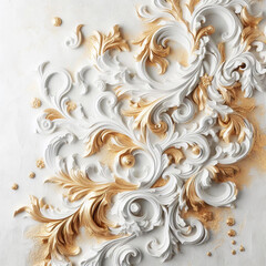 Elegant White Vintage Abstract Floral Texture for Wedding. Generative AI.