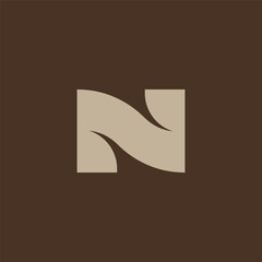 minimalist letter N logo