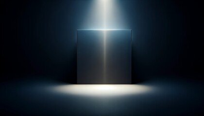 Minimalistic Dark Blue Wall with Spotlight for Product Presentation