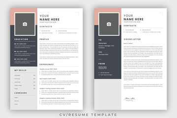 Clean Modern Resume Layout Vector Template for Business Job Applications, Minimalist resume cv template, Resume design template, cv design, multipurpose resume design	