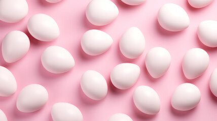 Easter Egg Seamless Pattern on Pink Background