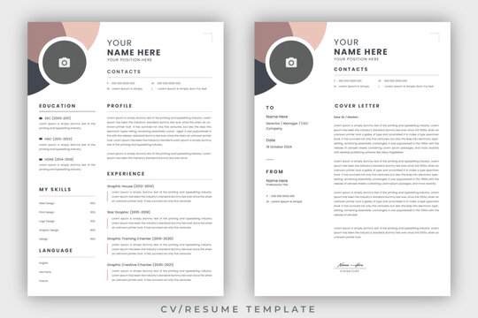 Clean Modern Resume Layout Vector Template for Business Job Applications, Minimalist resume cv template, Resume design template, cv design, multipurpose resume design	