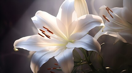 Graceful White Lily. Generative Ai