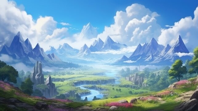 Open World Landscape with amazing view game art