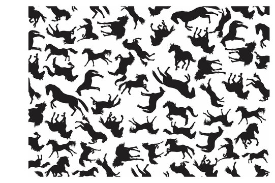 Horse Silhouette Pattern Background
