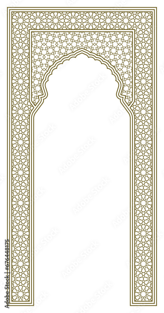 Wall mural Rectangular frame of the Arabic pattern with proportion 2x1 - Wall murals