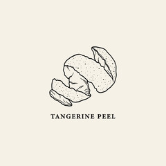 Line art tangerine peel illustration