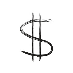 Dollar Sign symbol Icon vector using on Black and white Board script. Money Symbol in Grunge Style. Cool Dollar Icon.