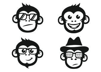 Vector 4 monkeys icon © Manase