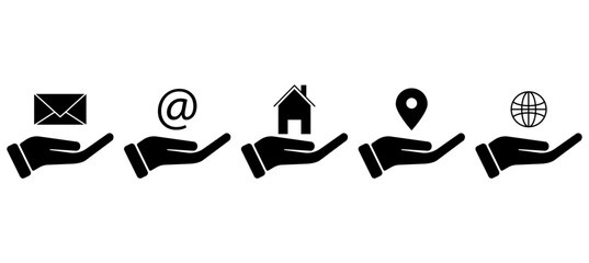 Gesture isolated on white background with clipping path, helping hand outstretched for salvation,internet, house, letter, internet