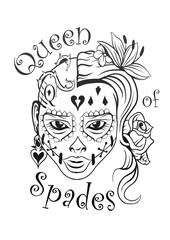 Vector queen of spades