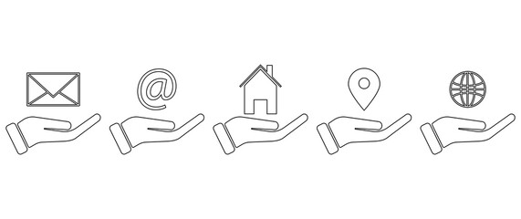 Gesture isolated on white background with clipping path, helping hand outstretched for salvation,internet, house, letter, internet