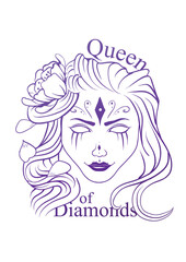 Vector queen of diamonds