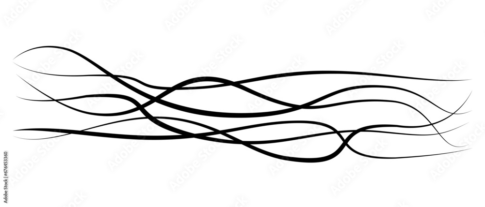 Fototapete wave curve, flow pattern, vector design element. abstract dynamic stroke, linear graphic rays. sound