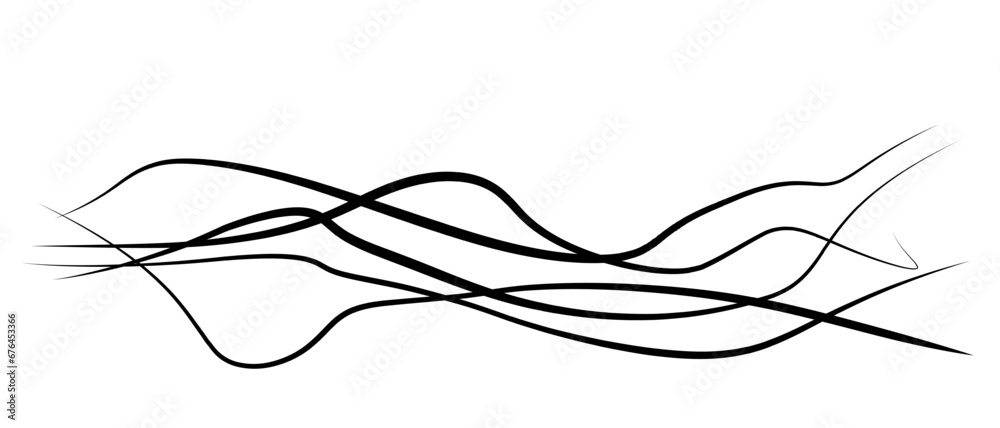 Fototapete wave curve, flow pattern, vector design element. abstract dynamic stroke, linear graphic rays. sound