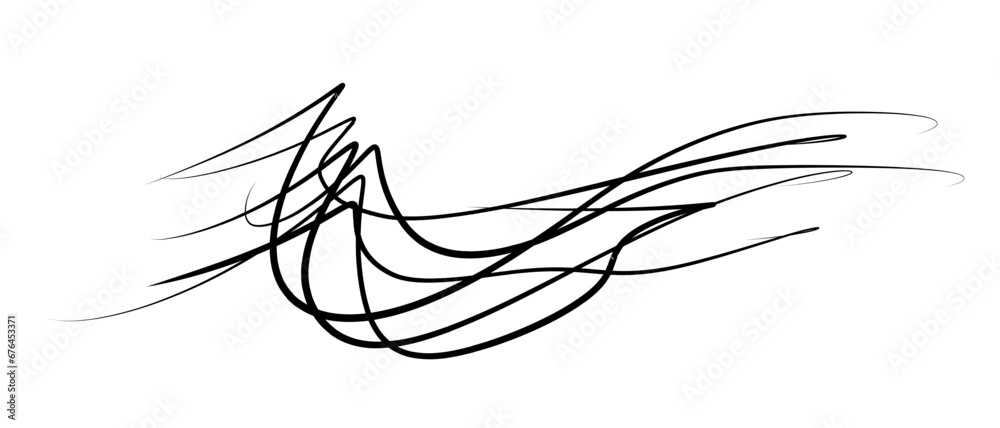 Fototapete wave curve, flow pattern, vector design element. abstract dynamic stroke, linear graphic rays. sound