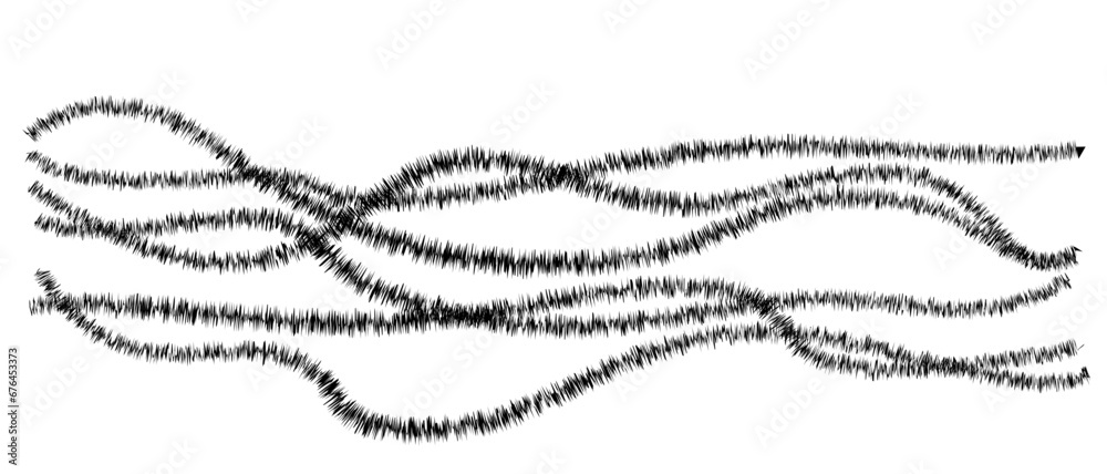 Fototapete wave curve, flow pattern, vector design element. abstract dynamic stroke, linear graphic rays. sound
