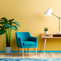 modern living room with lamp,generative AI